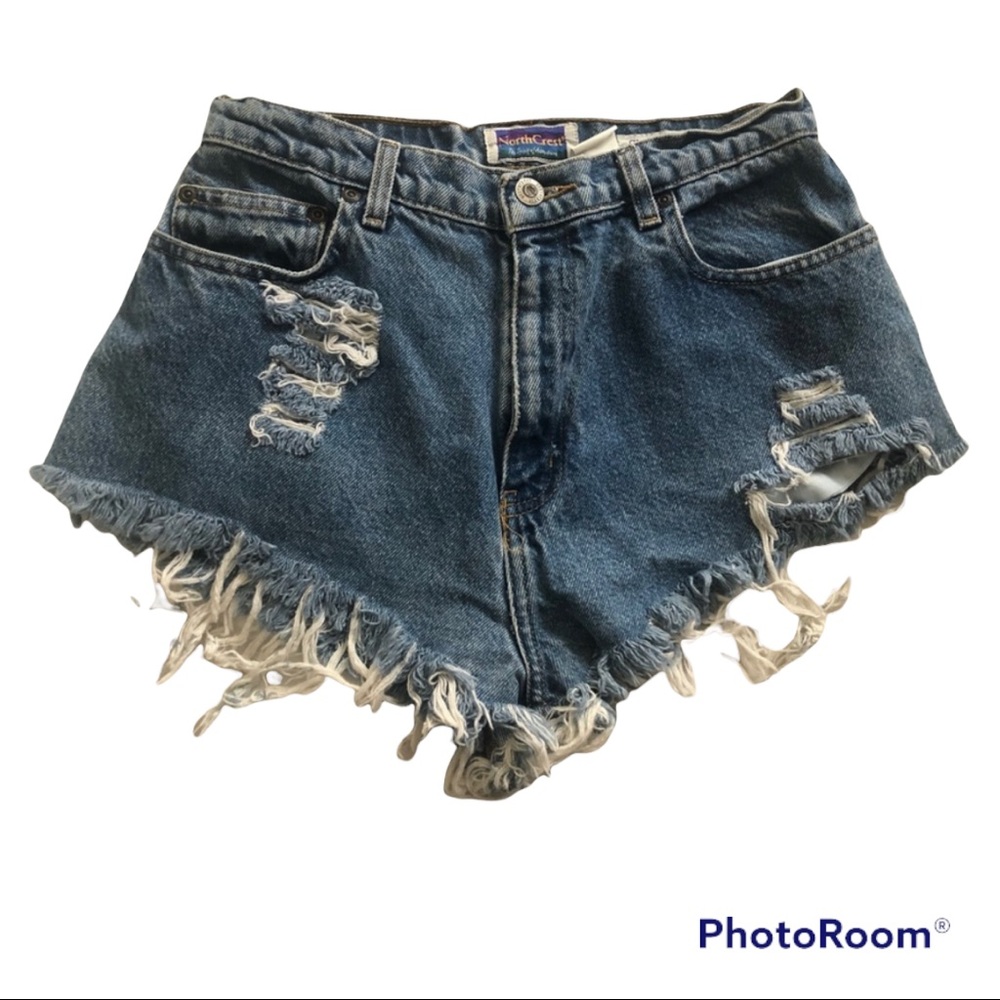 NorthCrest Super Destroyed Jean Shorts